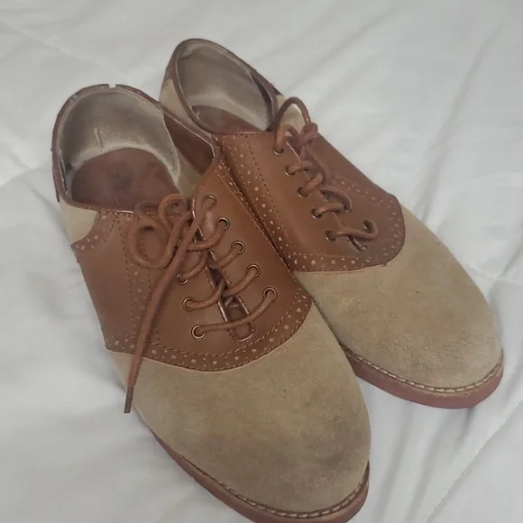 【中古】 Bass2 Tha Old School Bass2ThaOldSchool Bass | Shoes | Old School Bass Tan Saddle Oxford Suede Lace